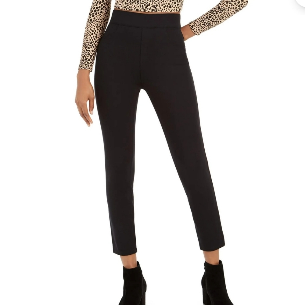 SPANX Black Cropped High-Rise Slim Ankle Pants